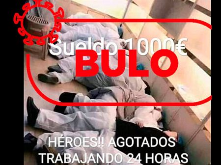 Captura de la imagen de los médicos chinos que se hace pasar por sanitarios españoles.