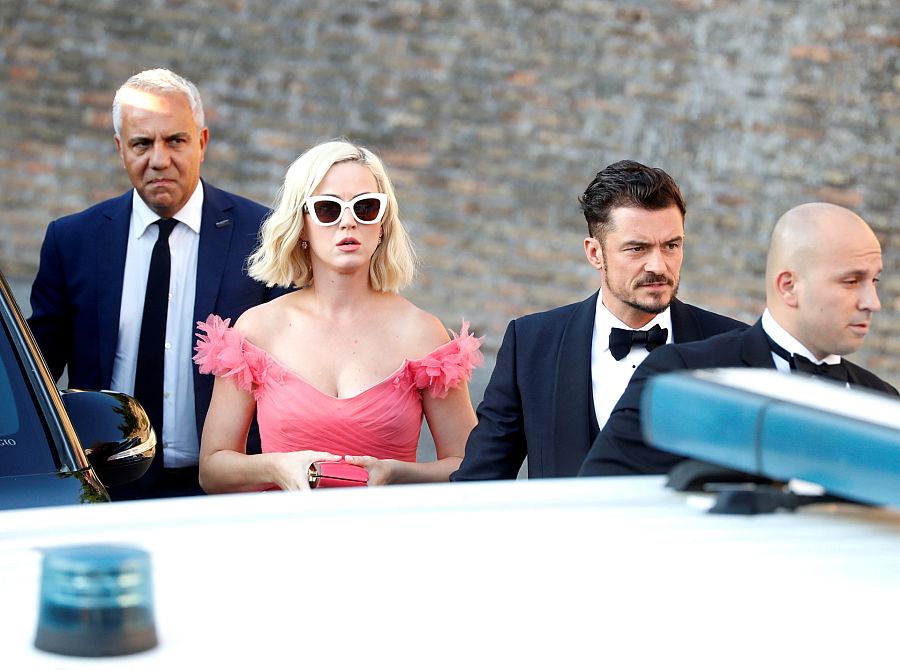 Katy Perry y Orlando Bloom en una boda en Roma