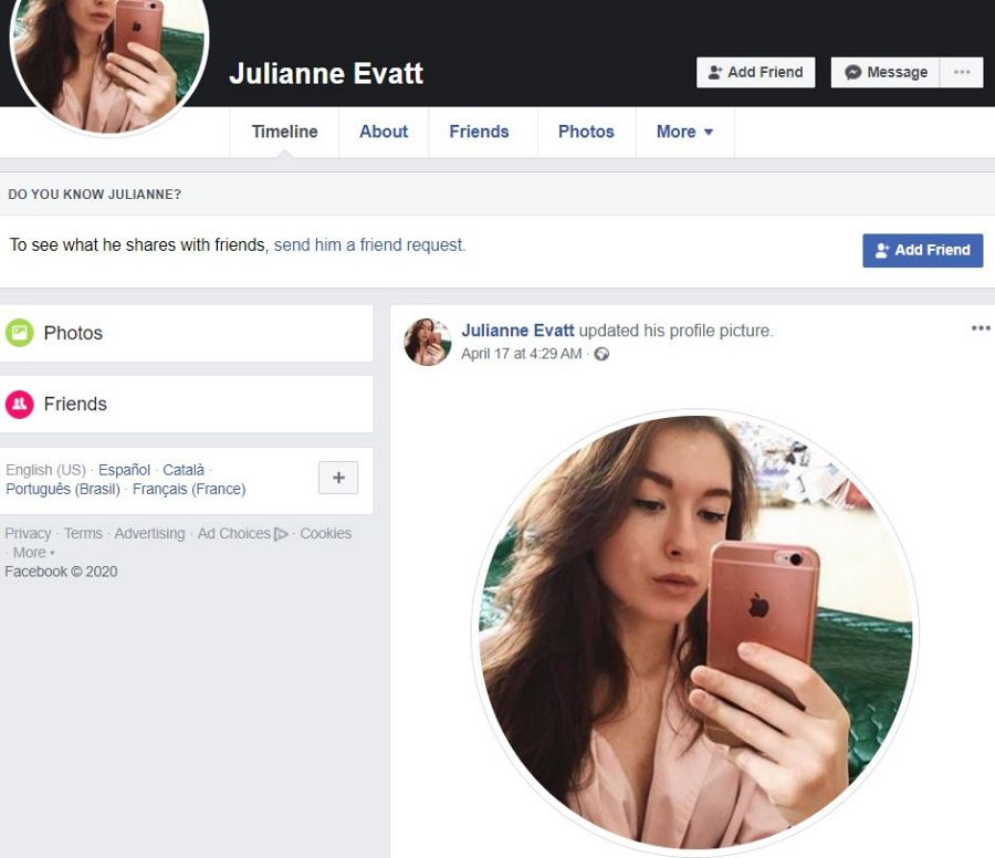 Imagen de una de las cuentas sospechosas que dieron 