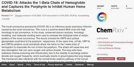 Captura de la teoría propuesta por los investigdores chinos en las que se basan todas las hipótesis, bulos y noticias falsas sobre el coronavirus en sangre.