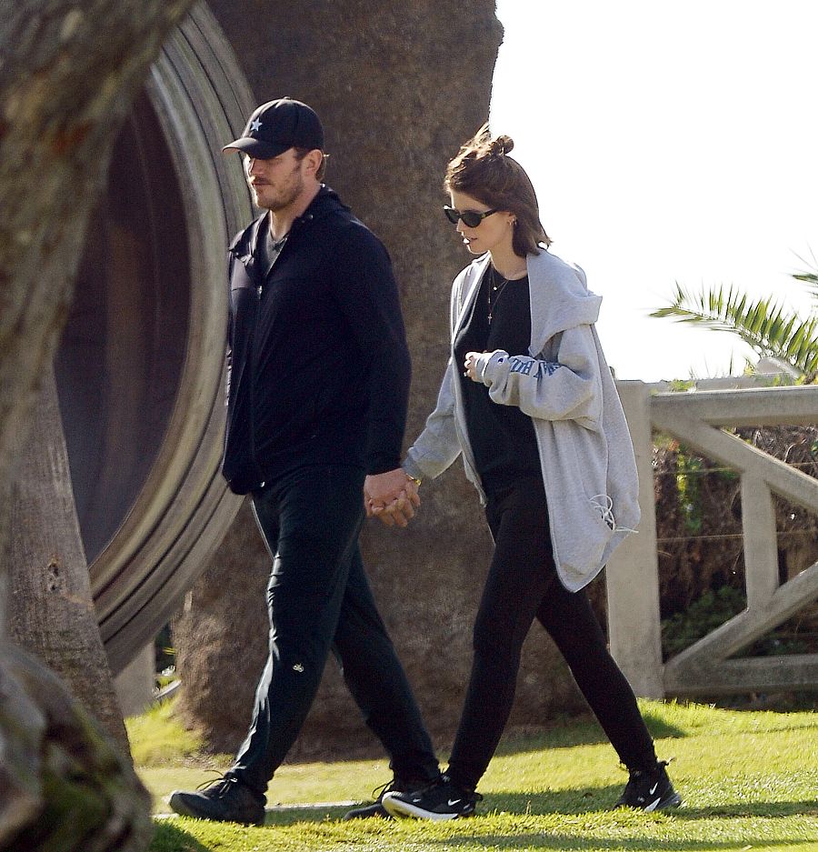 Katherine Schwarzeneggeren y Chris Pratt de paseo en un parque de Los Ángeles