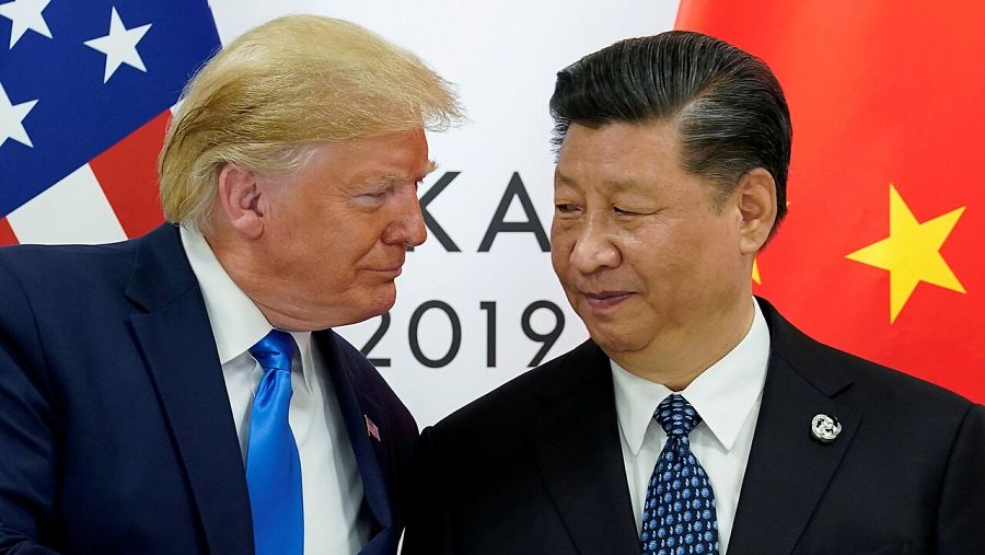 Los presidentes Donald Trump y Xi Jinping en una reunión del G20 en Osaka (2019)