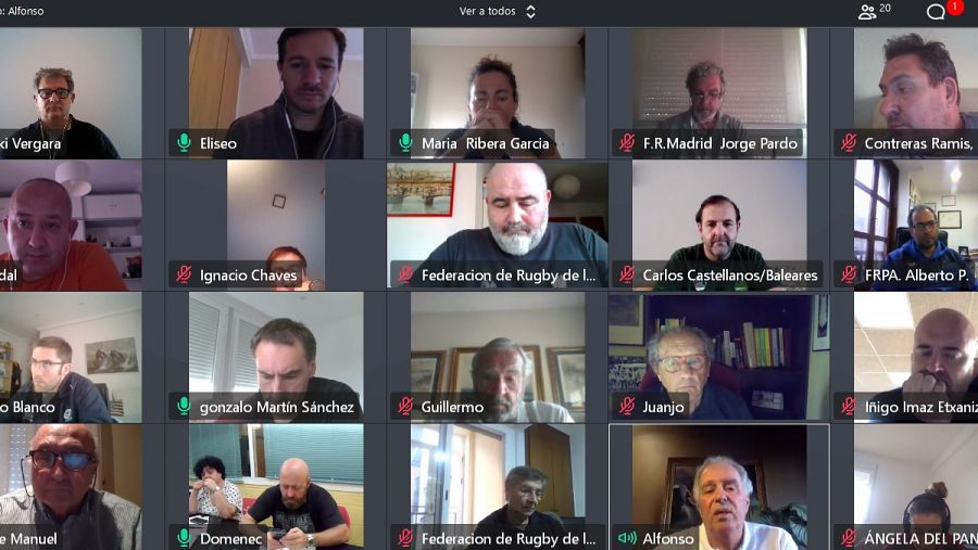 Vídeoconferencia de este viernes en la que se decidió la cancelación del campeonato