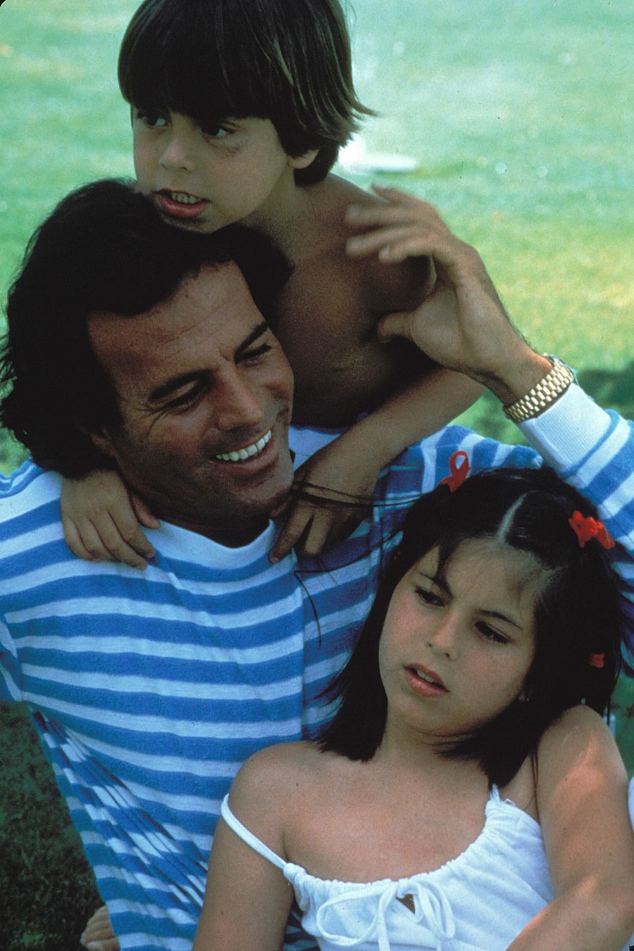 Julio Iglesias con sus hijos, Enrique Iglesias y Chábeli Iglesias