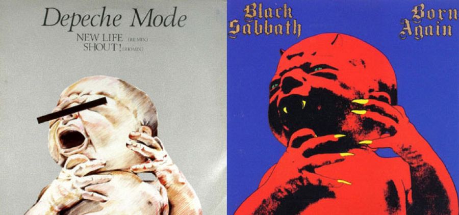 'New Life' (Depeche Mode, 1981) y 'Born Again' (Black Sabbath, 1983) trabajan sobre la imagen del mismo bebé, portada de la revista 'Mind Alice' en 1968
