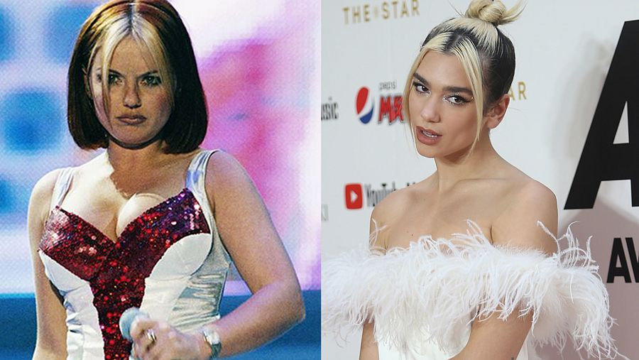 Dua Lipa se sumó a la tendencia de las mechas delanteras, que llevó la 'Spice' Geri Halliwell