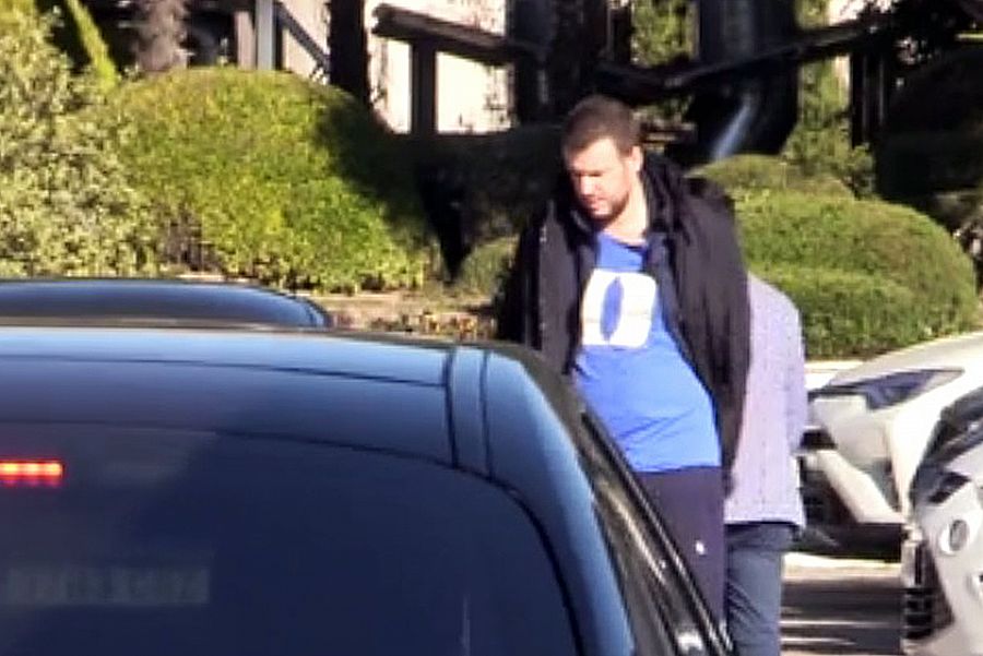 Álex Lequio en Madrid con su camiseta azul, el pasado mes de febrero