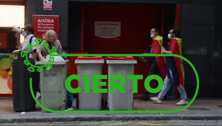 El video de una mujer buscando en la basura entre manifestantes de la cacerolada de Núñez de Balboa no es un bulo