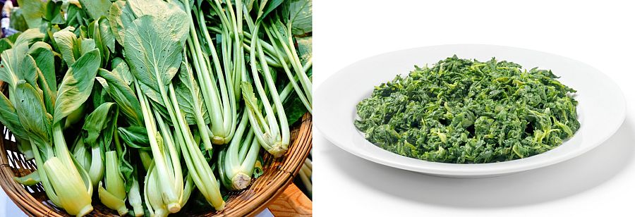 Espinacas frescas enteras o troceadas