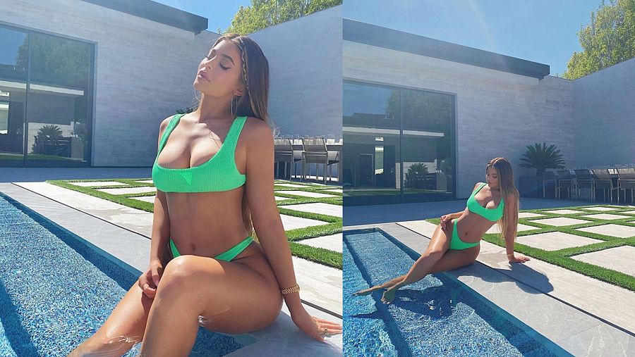  Kendall Jenner, espectacular en un bikini verde