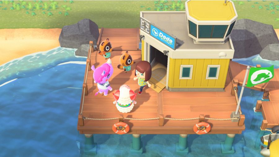 Vista del puerto de Animal Crossing: New Horizons