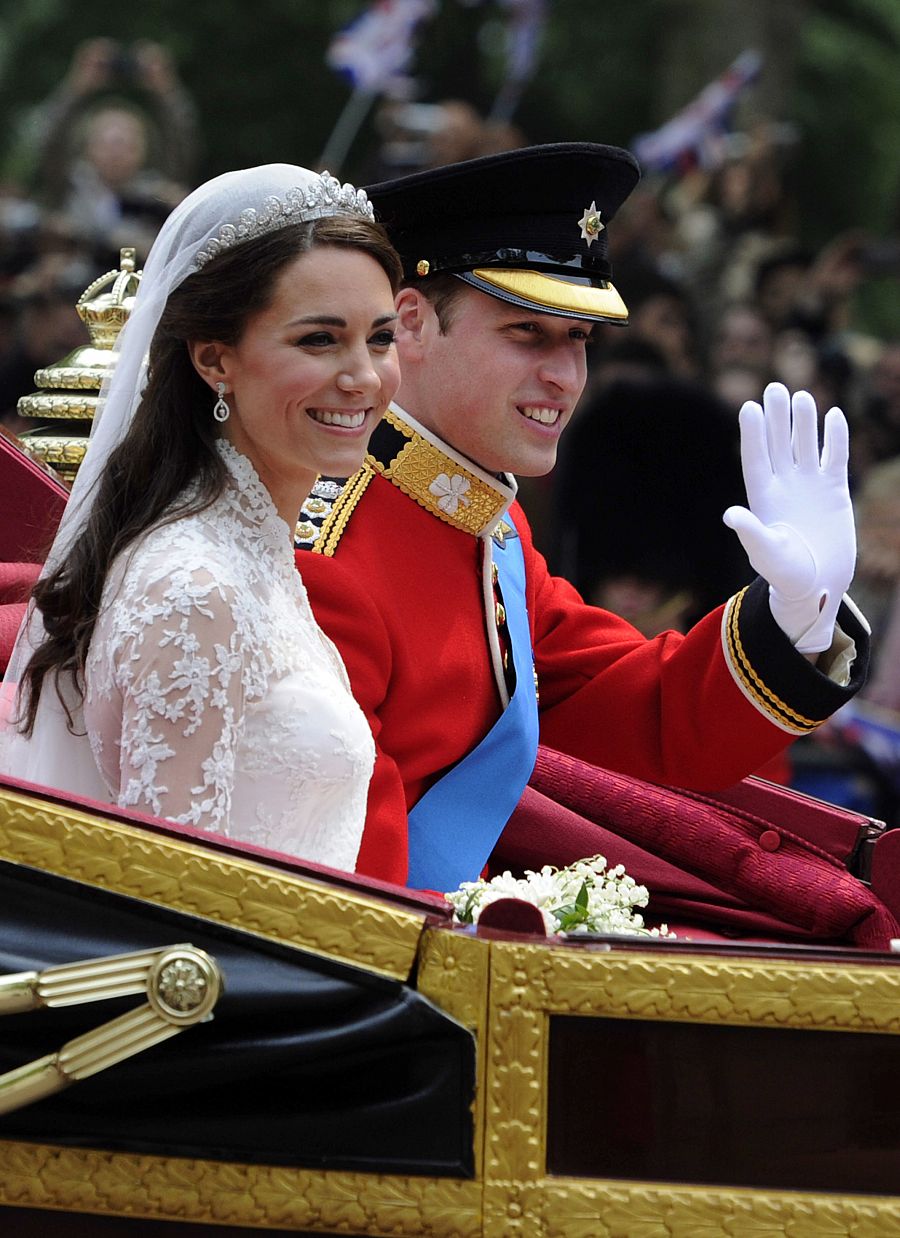 El príncipe Guillermo y su mujer, Kate Middleton, recién casados