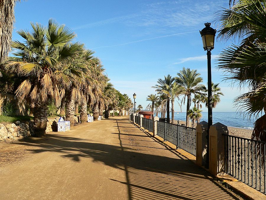 Marbella pedestrian way at coastline