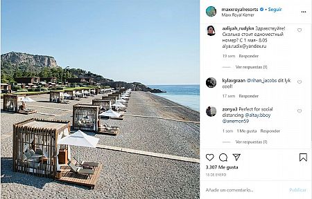 El perfil de Instagram del hotel turco Maxx Royal Kemer Resort publicaba el 18 de enero la fotografía que se ha viralizado.