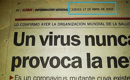 Detalle con la fecha de publicación de la noticia en el diario Clarín