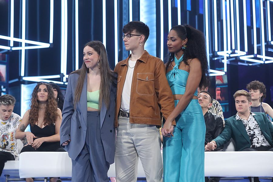 Nia, Flavio y Eva, los tres clasificados