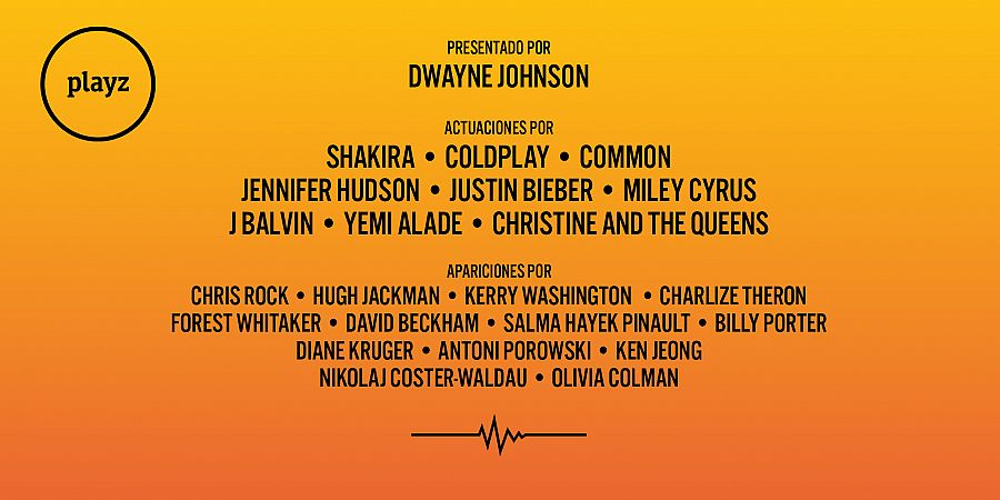  Cartel de artistas del concierto Global Goal de Playz