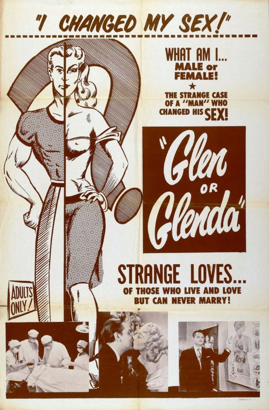 El novedoso cartel de 'Glen o Glenda' (1953), precursora de las representaciones de la transexualidad