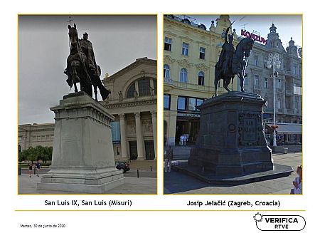 Los dos monumentos erigidos como homenaje a sendos personajes históricos en Misuri y Zagreb