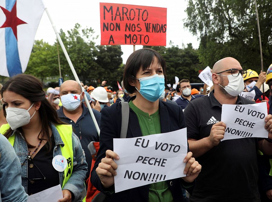 Elecciones gallegas 2020: Ana Pontón se manifiesta por la intervención pública de Alcoa junto a la plantilla