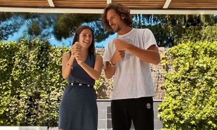 Feliciano López y Sandra Gago anuncian con confeti que pronto serán cuatro