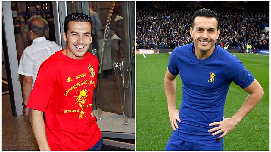 Pedro Rodríguez durante el mundial de Sudáfrica 2010 y diez años después