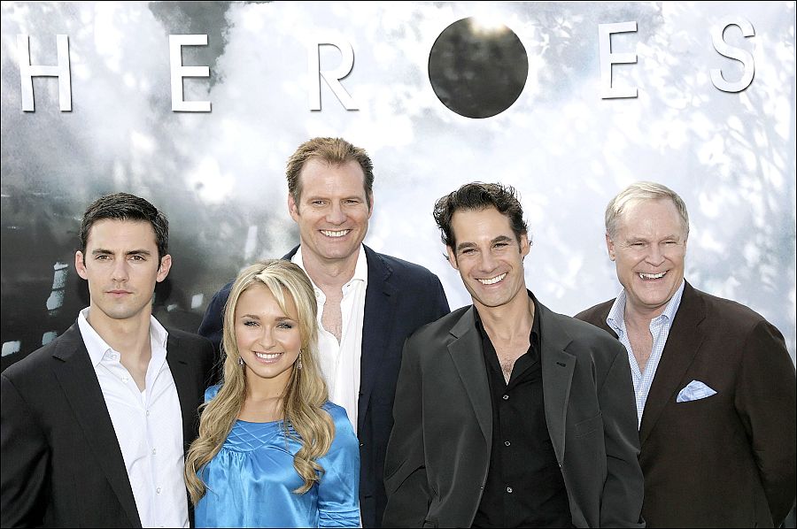 El reparto de 'Héroes' en la presentación de la segunda temporada de la serie, en 2007