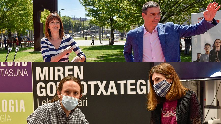 Elecciones vascas: Pedro Sánchez y Pablo Iglesias apoyan a las candidatas del PSE y Elkarrekin Podemos