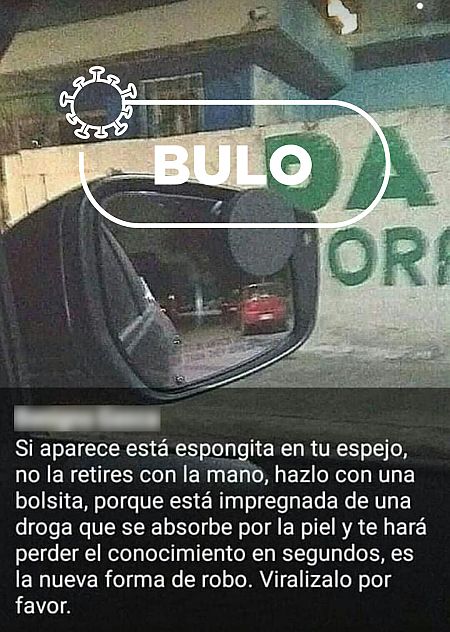 Captura del mensaje con la foto y el texto con el bulo