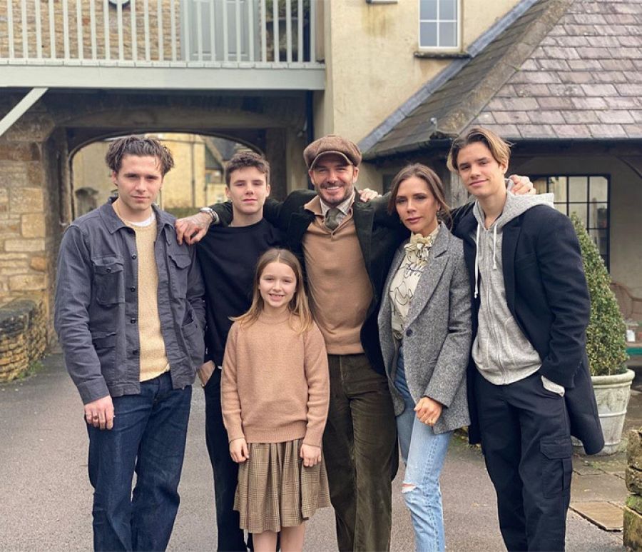 La familia de David y Victoria Beckham