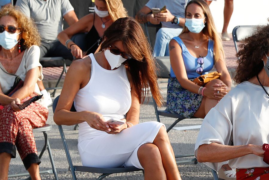 Sonia Ferrer durante el tributo a Ángel Nieto en Ibiza