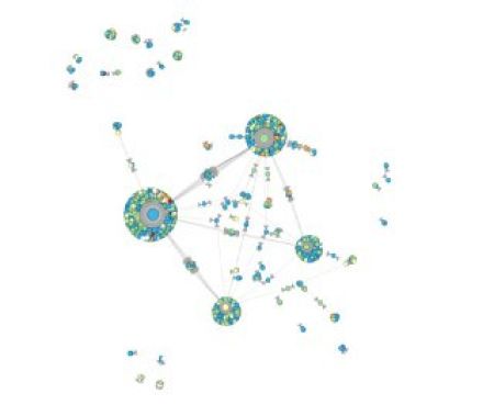 Captura de los gráficos generados por Hoaxy con la expansión de mensajes en Twitter.