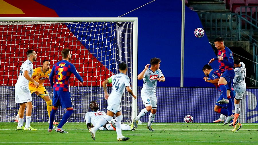 Clement Lenglet hace el primer tanto para los culés de cabeza