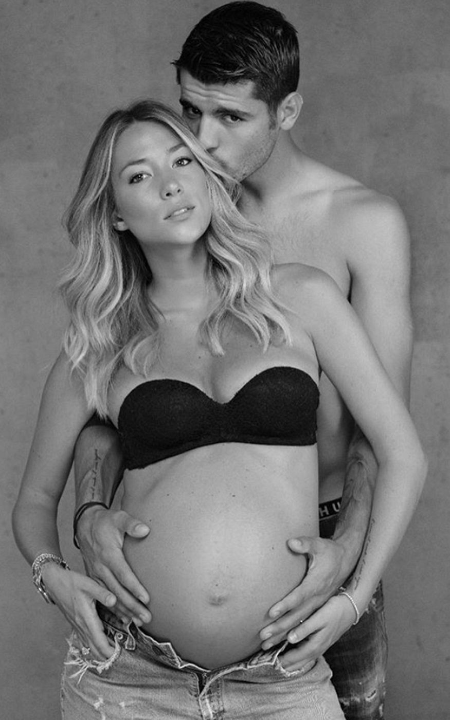 Alice Campello y Álvaro Morata posan pocas semanas antes de convertirse en padres de su tercer hijo