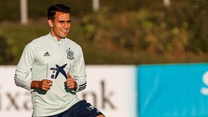 El defensa Eric García, en el entrenamiento de la selección.