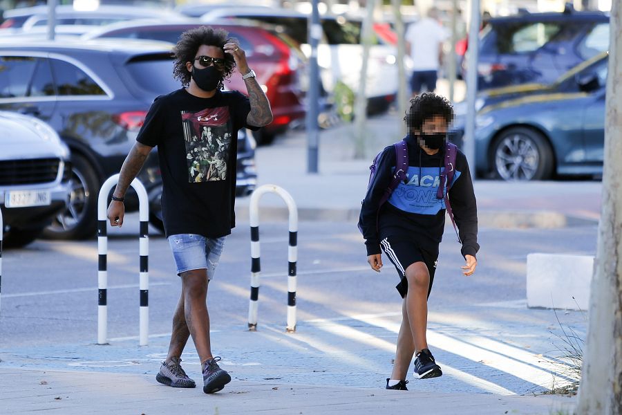 Marcelo Vieira lleva a su hijo al colegio el primer día del curso 2020/2021