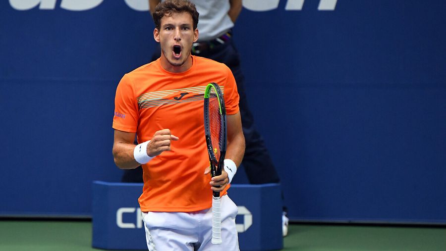 Imagen: Pablo Carreño celebra un punto en su partido contra Alexander Zverev