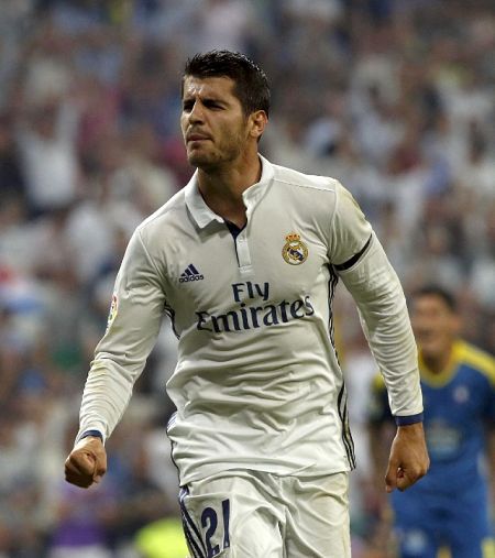 Álvaro Morata duante su etapa en el Real Madrid (2016)