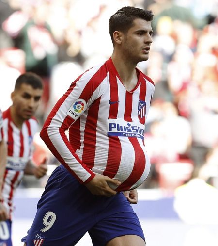 Morata durante su etapa en el Atlético de Madrid (2019)