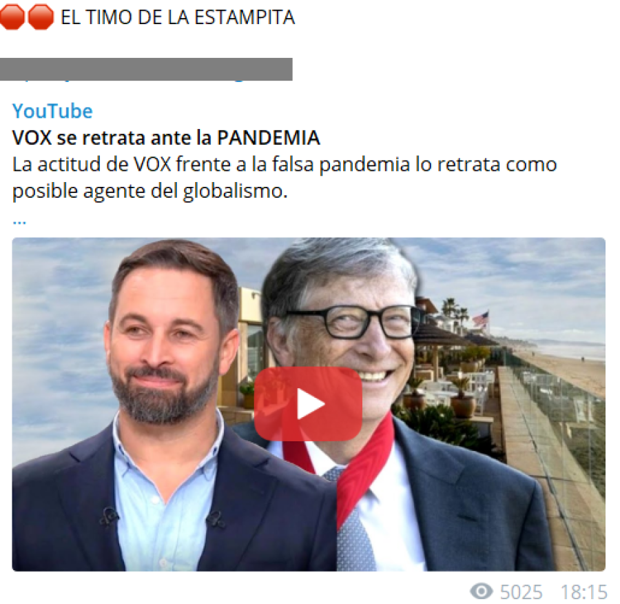 Críticas a Vox en un canal conspirativo