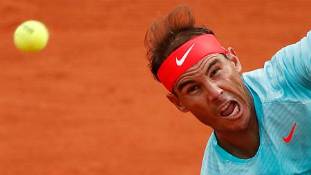 Nadal, en acción en Roland Garros