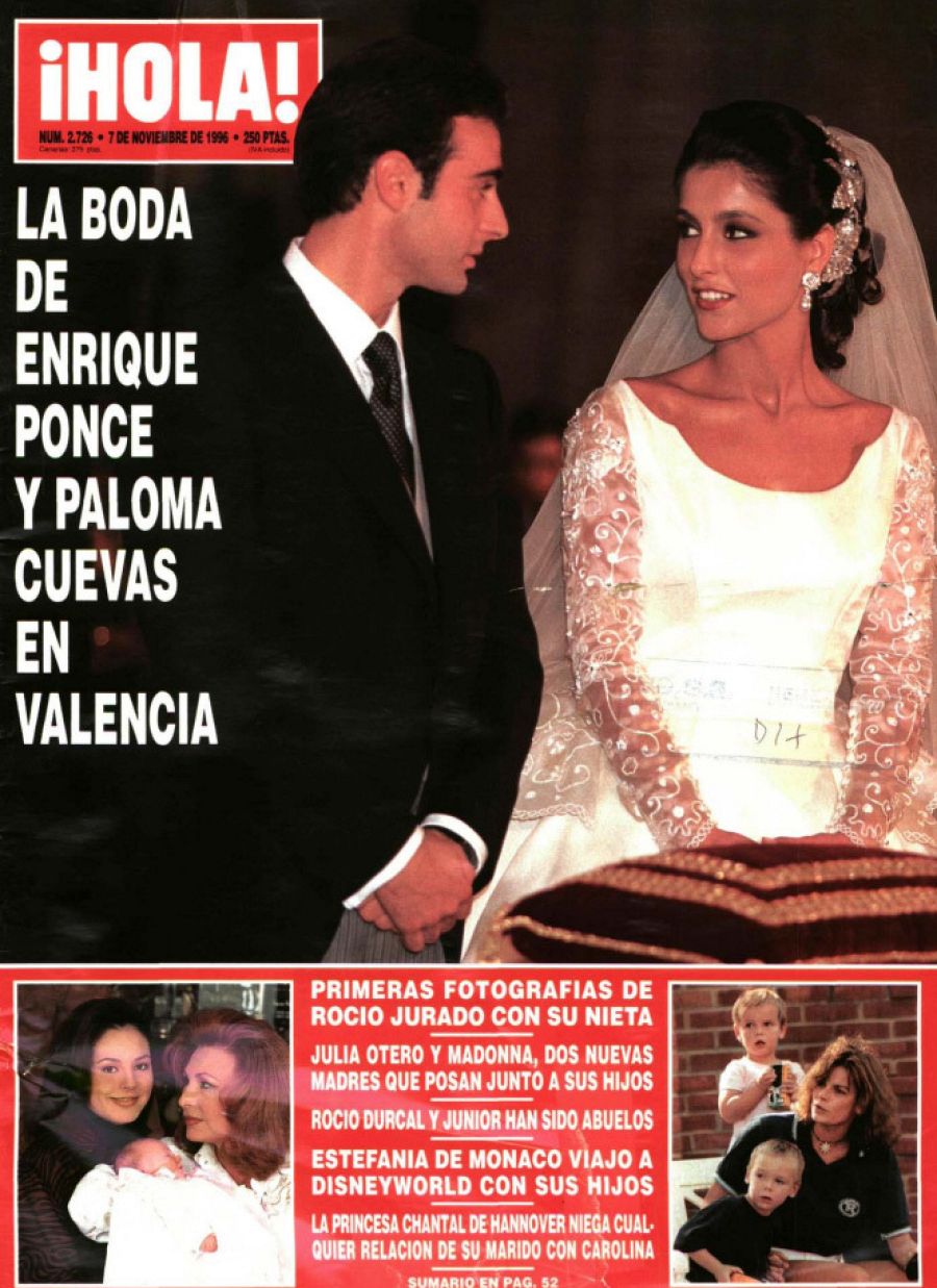 Enrique Ponce y Paloma Cuevas en la portada de Hola el 7 de noviembre de 1996