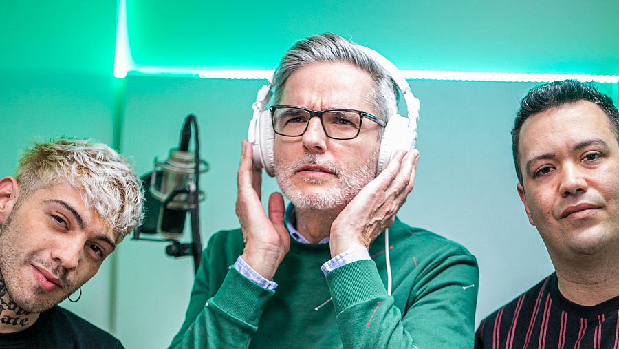 J. Cruz, Mikel López Iturriaga y Chus Santana en 'Banana Split'