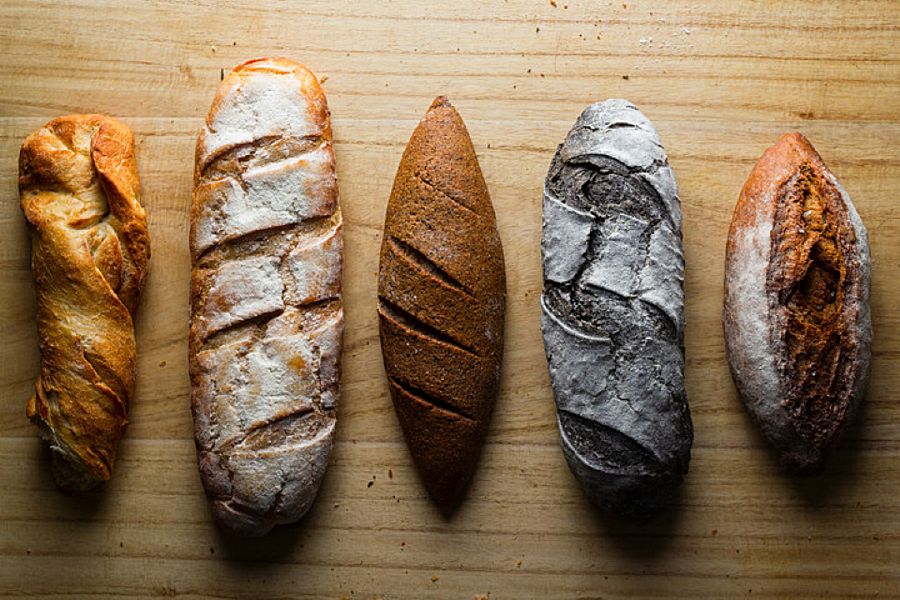 Diferentes tipos de panes: de trigo, espelta, centeno...