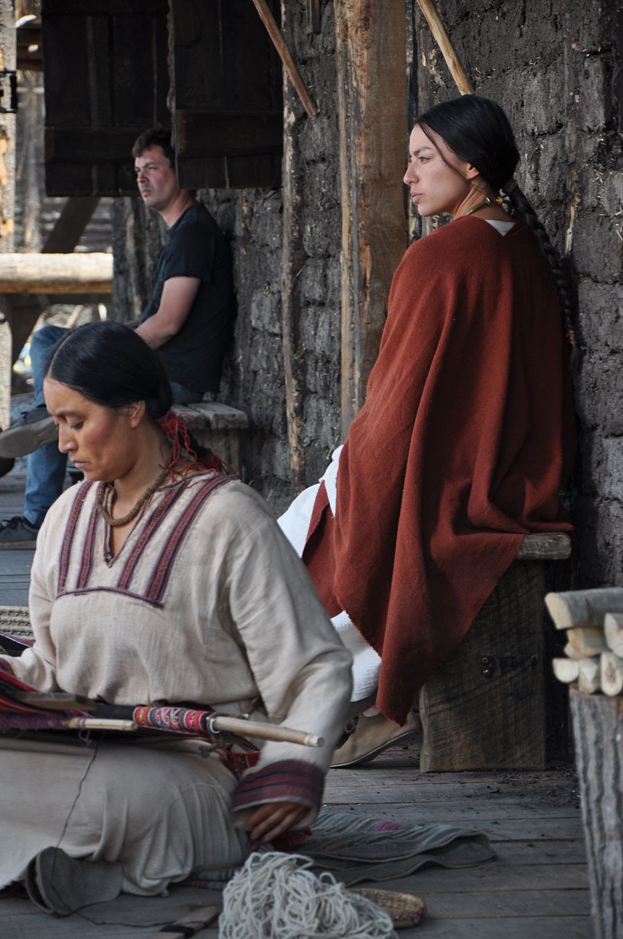 Antonia Giesen y Patricia Cuyul en el set de 'Inés del alma mía'