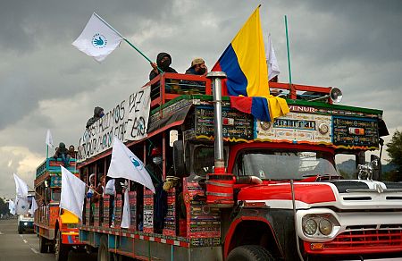 Llegaron a Bogotá en caravanas procedentes de diversos puntos del país