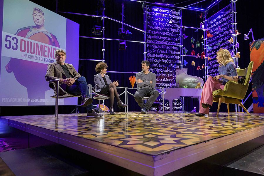 Pere Arquillué, Marta Marco i Cesc Gay al plató del programa