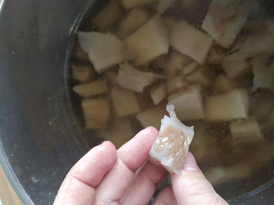 Cocción de los callos veganos