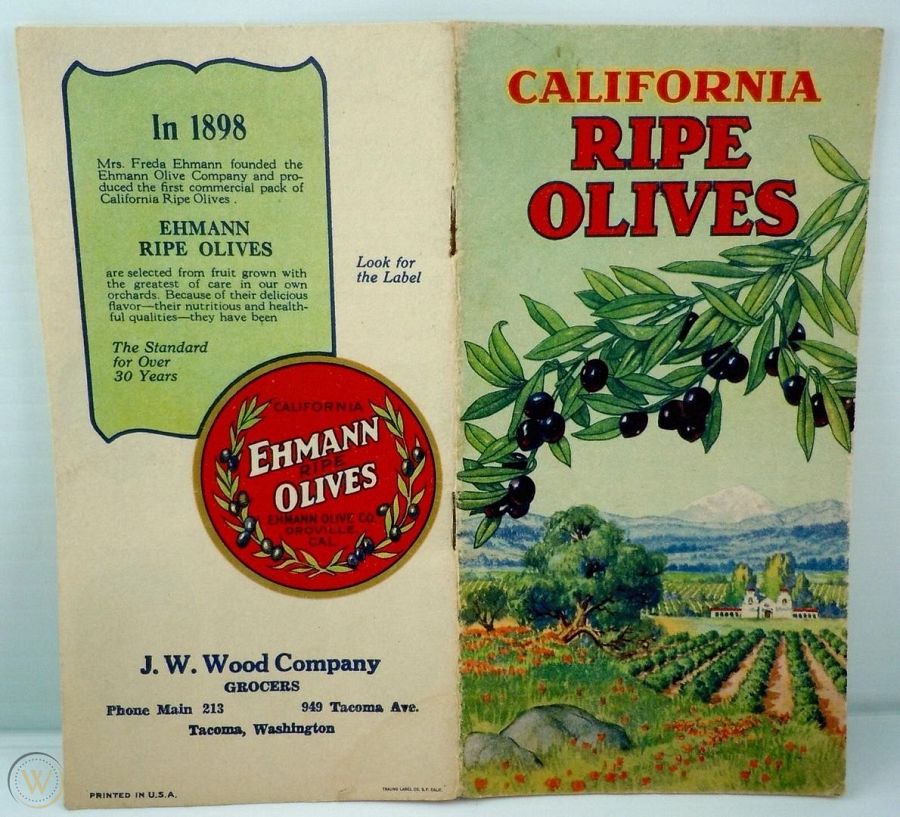 Antiguo cartel de las aceitunas Ehmann