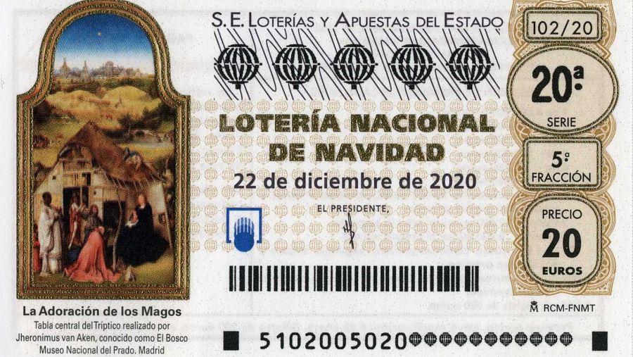 Bitllet loteria 2020 'L'Adoració dels Mags'